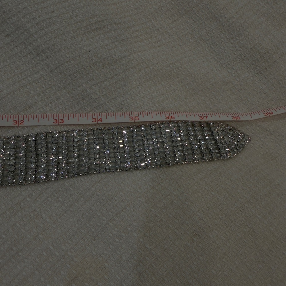 NWT Clash Clothing Sparkling Silver Rhinestone Belt O/S - Picture 3 of 6